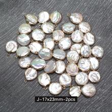 Conjunto de 2 pingentes de pérolas naturais de água doce, pingentes de cruz barroca para colares, pulseiras e acessórios para fazer joias, faça você mesmo, para mulheres e homens