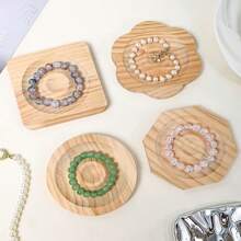 Schmuckherstellung Perlenplatte Holz Armband Halter Holzarmband Gestaltungsbrett Runde Perlenbrett Armband Perlenbestückung Schmuckorganisator Tabletts für DIY Schmuckherstellung Eitelkeitstablett rund, quadratisch, blumenförmig, katzenförmig, bärenförmig