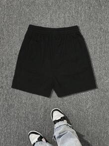 pokemon Men's Casual Contrast Color Cartoon Print Drawstring Shorts