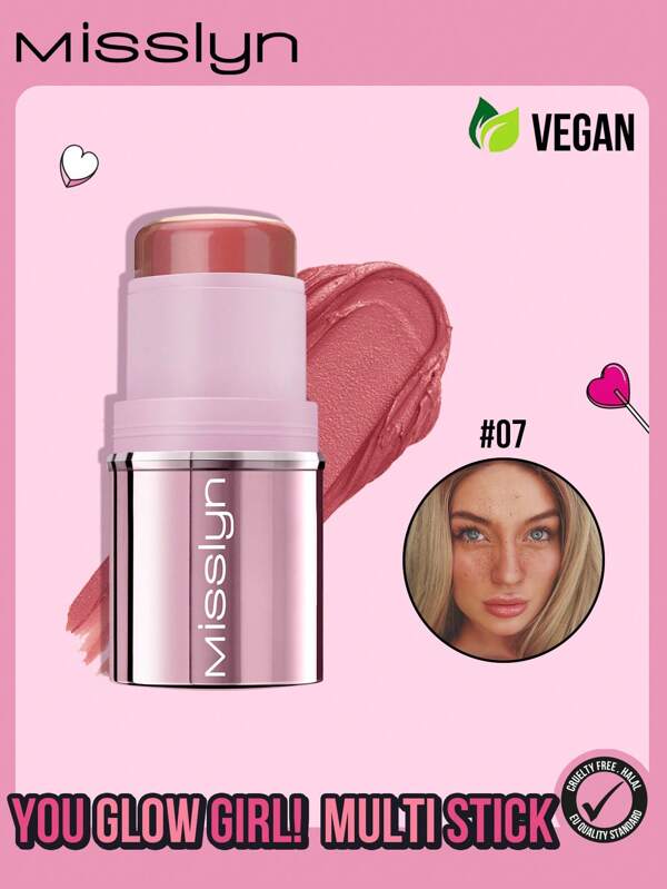 Misslyn You Glow Girl! Multi Stick, Cream Multi Stick, Richly Pigmented & Ultra Blendable Color, Easy To Blend For A Lightweight Makeup Finish, Light To Medium, Y2K Makeup Party Beach Travel Holiday Camping Outdoors Present Rose Fashion Girl New Year Cosmetic Cosplay Best Trip Festivals Color Fancy Campus School Charm Vibe Cny Chinese New Year, Valentine's Day Gifts,Vegan,Cruelty Free