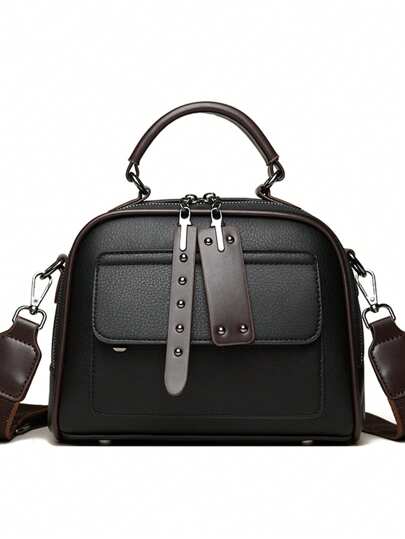 Women's Color Block Small Square Bag, 2025 New Spring/Summer Fashion Versatile Large Capacity Handbag, Shoulder & Crossbody Bag