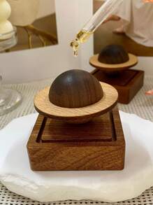 1pc Black Walnut & Beechwood Aroma Wood Diffuser, Suitable For Car, Bedroom, Living Room. Portable Essential Oil Diffuser, Wood Room Fragrance Gift