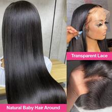 250% Density 42inch 13x6 Lace Front Wig Straight Lace Frontal Wigs Pre Plucked With Baby Hair 13X4 Brazilian Virgin Human Hair Wigs For Women Natural Black Color 5x5 4x4 Wigs -Different From The Basic Style, Pursuing Higher-Level Customized Quality