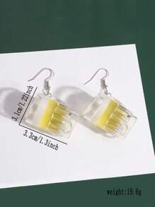 2pcs Novelty Mini Mug Shaped Earrings For Women, Oktoberfest Style
