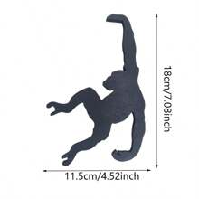 1/2/5pcs Fashionable Wooden Monkey Hooks - Easy To Install Key And Bag Wall Mount Hangers, Black Silhouette Design, Home Decor Accessories, Monkey Decor, Practical Hooks