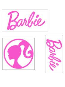 Barbie 3PCS Official Retro Logo Vinyl Decal Sticker - Waterproof & UV Resistant Car Decal - Aesthetic Accessory For Laptop, Tumbler, Phone Case - Easy Apply & Remove, No Residue - Personalize Your World With Iconic Barbiecore Fashion - Perfect Birthday Gift For & Women, Holiday Stocking Stuffer.