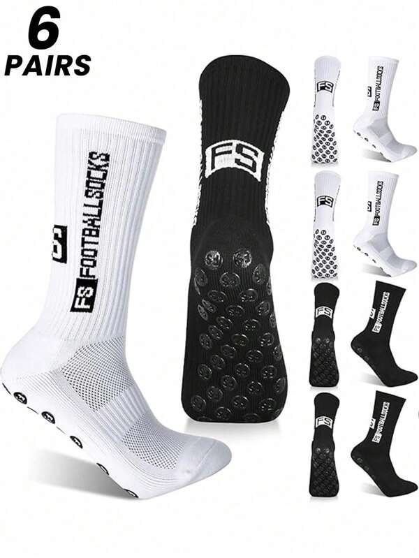 1/3/6 pares de calcetines de fútbol para hombres, calcetines cortos de tubo gruesos de Terry de baja tripulación, calcetines deportivos antideslizantes, calcetines durables hasta el tobillo