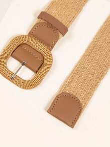 Plus Size/Oversized Boho Style Woven Elastic Waist Belt, Suitable For Beach Dress, Party Attire, Versatile Accessory For Spring/Summer Summer, School
