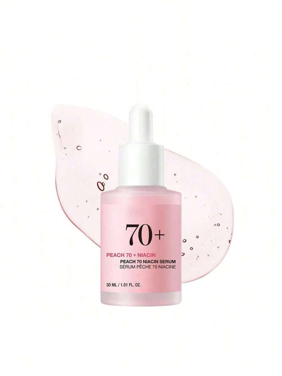 Serum Facial Peach 70 con Niacinamida 30ml - Sérum Iluminador e Hidratante - Reduce Poros y Manchas - Tratamiento Diario de Belleza - Rosa Pálido - Ver 1