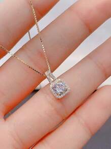 1 pieza Conjunto de joyas de lujo con circonita cúbica, que incluye collar, aretes y anillo para mujeres, regalo perfecto para el Día de San Valentín, Navidad, cumpleaños, Año Nuevo, mamá, madre, Día de la Madre
