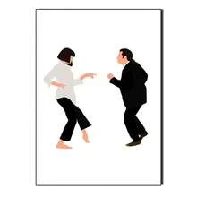 1PC Modern Classic Movie Pulp Fiction Posters Print Jack Rabbit Dance Canvas Painting Minimalist Wall Arts Picture Living Room Home Decor Optional Frame ,Wall Art With Frame - Multicolor - View 60