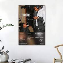 1 件 YoungBoy Kentrell 的“Never Broke Again”波普艺术印刷防水帆布海报，适合家庭、办公室、卧室、客厅、书房、浴室、酒吧、墙壁艺术和家居装饰，是理想的节日礼物