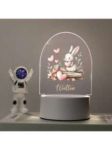 1pc Custom Bedroom Decoration, Custom Easter Bunny Love Creative Style, Custom Light Plate, 3D Light Illusion LED Nightlight, Warm Light Birthday Gift Party Gift Table Lamp Nightlight, Custom Name Creative Light Plate, Custom Personalized Name Nightlight, Christmas Gift, Gift For Family And Friends, Creative Gift Christmas Gift, Custom Nightlight, Custom Party Decoration, Custom Lighting.
