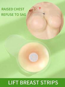 2pcs Silicone Invisible Round Nipple Covers, Anti-Sagging Push Up Breast Lift Tape For Camisoles