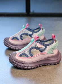 Kids Hollow Out Colorblock Sports Sandals, Fashion Casual Running Shoes For Big Children Girls