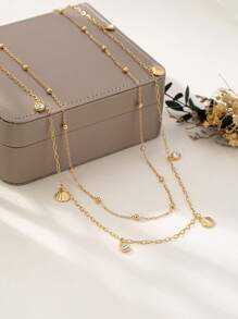 2pcs Elegant Minimalist Women's Waist Chain With Starfish, Seashell And Crystal Decoration, Ocean Style For Casual, Vacation And Beach