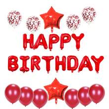 25pcs 16-Inch Birthday Letter & Star Balloons Set Party Decorations - Multicolor - View 3