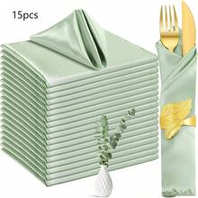 8/15/20 件多色布餐巾，17 英寸 X 17 英寸餐巾，适用于婚礼、派对、节日、甜点、午餐、鸡尾酒、生日、宴会用品 - 彩色 - 查看 14