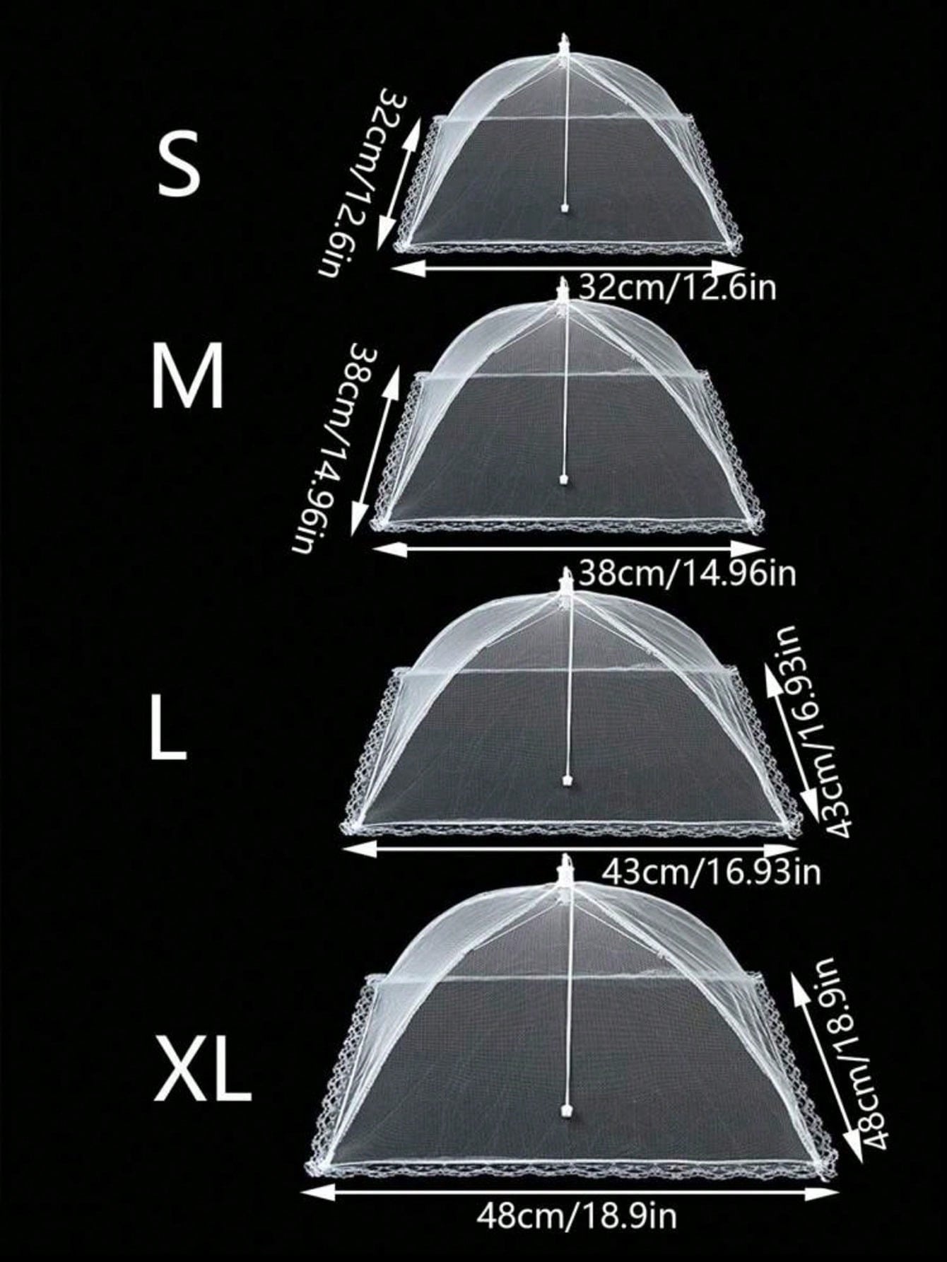 غطاء طعام قابل للطي على شكل مظلة، مقاوم للغبار، مض...