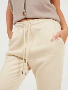 brave soul Jogging Botton With No Cuff, Oat - Oatmeal - View 4