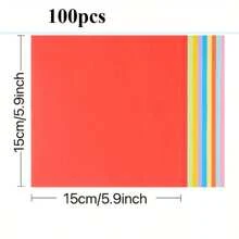 100pcs/200pcs/Set Vibrant Craft Paper Set, 10 Assorted Colors, Ideal For Origami, Arts & Crafts, Office Supplies, Scrapbooking, Sewing, Paper Craft Tools - Premium Quality Paper Material