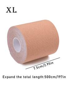 1 Roll Elastic Anti-Flashing Invisible Chest Tape, Gather And Lift Bust, Breast Muscle Body Tape, Sports Wrap Style Seamless Adhesive - Khaki - View 6