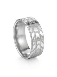 1 Stück neuer geometrischer Ausschnitt Edelstahlring, Unisex Alltagskleidung