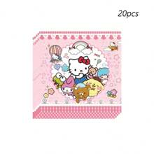 Sanrio 70pcs Sanrio Hello Kitty Party Supplies,Included Birthday Banner,Hanging Vortexs,Plates,Napkins,Tablecloth For Hello Kitty Birthday Party Decorations,For Hello Kitty Party Decorations,Hello Kitty Birthday Party Decorations,Hello Kitty Party Decorations