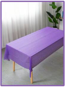 1pc Disposable Plastic Tablecloth, Waterproof And Stain-Resistant, Decorative Home Item