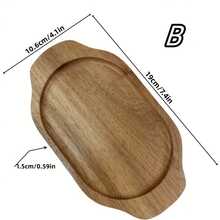 Multipurpose Wooden Serving Tray, Wood Platter, Food Tray Suitable For Cheese, Meat, Bread, Desserts, Plates, Fruit Dishes And Storage Trays, Ideal For Kitchen And Dining Room Service - بني - مشاهدة 13