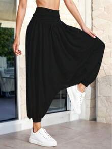 Pañalero Casual Holgado con Detalle de Cintas - Negro - Ver 3
