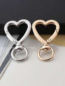 1 Set Heart Shaped Spring Clasp And Spring Ring Combination, Convenient For Keychain, Dog Leash, Backpack Accessories, Keychain Pendant, Openable Handbag Strap Connector, Outdoor Camping Hiking Accessories, Suitable For DIY Lanyard Dog Clips, Jewelry Metal Keychains, Metal Shaped Keychains, Bag Clips, Dog Leash Clips - Multicolor - View 6