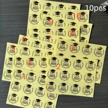 5/10 Gold Graduation Stickers For The Class Of 2025- Congratulations On Your Achievements, Suitable For Hats, Envelopes, And Party Gifts, Graduation Gifts, Graduation Labels, Party Stickers