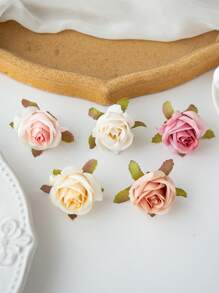 5/10PCS Artificial Flowers Silk Rose Head, Fake Plants For Spring Autumn Wedding Vase For Home Dining Room Bedroom Decorations, Mother's Day, Valentine's Day Festival Birthday Party Accessories, Outdoor Garden Decorations