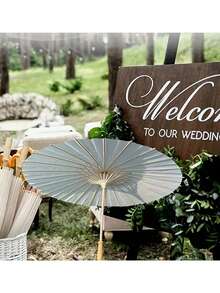 1pc Elegant DIY White Paper Umbrella - Vintage Style Bride Sun Umbrella, Wedding Decoration, Home Decor, Used For Wedding Decoration, Photography, Makeup, Party, Beach Decor, Beautiful Photo Prop And Party Accessory - Multicolor - View 8