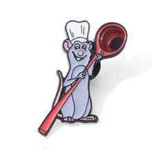 Disney Disney Cute Interesting Cheese-Carrying Mouse Brooch Creative Ratatouille Cooking Mouse Pin Backpack Accessory, School Supplies,Back To School