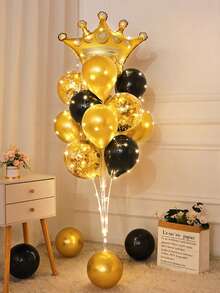 1 套落地气球柱套件，带支架、底座和灯串，用于婚礼、生日派对或单身派对的气球塔背景装饰 - 彩色 - 查看 10