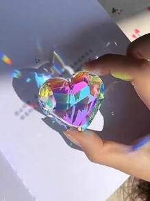 1 pieza de atrapanueves en forma de corazón con cristales, colgante de luz solar colorido, decoración para ventana de dormitorio, decoración de hogar arcoíris
