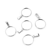 10 pièces/lot Base de cabochon vierge en acier inoxydable, pendentif de charme, convient pour des bijoux de 6 8 10 12 14 18 20 25 30 mm, fournitures de fabrication de bijoux