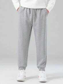 Calçã Moletom Masculina Jogger Slim Academia Bolso Com Punho Unissdex Promoção - Cinza Claro - Visão 4