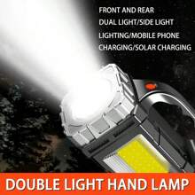 4/8 LED Ultra Brilhante Luz Solar Recarregável USB para Camping - Bateria Externa Portátil Lanterna, Bateria de Alta Capacidade, Porta Tipo-C, Adequado para Aventuras ao Ar Livre, Lanterna Recarregável, Luzes Solares Externas