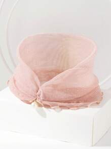 1 pièce Écharpe décorative en filet élastique de couleur unie avec perles pour femmes