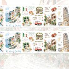Landscape Washi Decorative Tape, 7.5cm Wide, 2m Long, Suitable For Phone Case Decoration, Item Accent Back To School