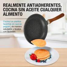 Set de Ollas Antiadherentes Superiores 3 Piezas (con Tapa de Granito) - Máquina para Crepes + Ollas Grandes/Pequeñas (30/25/21cm) - Compatible con Gas, Eléctrico e Inducción, Cocina Sin Aceite, Sin PFOA - 1 - Ver 4