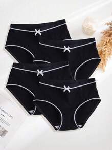 4 pezzi di biancheria intima a costine, mutande comode e carine per donne