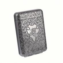 1pc Metal Vintage Cigarette Case, Triple Open Cigarette Box, Fashionable Gentlemen Style, Holds 20 Regular/16 King Size Cigarettes, Unisex Portable Metal Cigarette Case, Engraved Cigarette Box With Anti-Crush Design