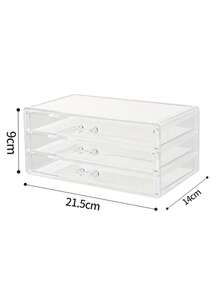 1pc Acrylic Desktop Lipstick & Lip Gloss Makeup Organizer Box, Transparent Dust-Proof Makeup Cosmetic Storage Rack - Clear - View 5