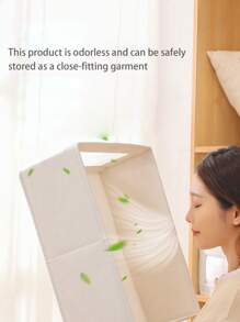 1pc Linen Storage Box With Transparent Window, Cotton Fabric Storage Container For Organizing Clothes, Toys, Books, Essential For Home & Dorm