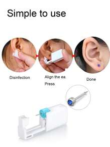 1-24pcs/Set Disposable Sterile Disinfected Ear Studs, Nose Clip, Body Jewelry For Piercing, For Male