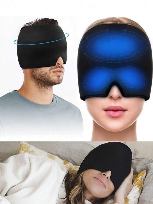 1pc Multi-Functional Wellness Eye Mask - Migraine Cap, Cold Compress Eye Mask, Reusable & Adjustable, Soft, Comfortable & Breathable, Ice Pack Face Mask, Everyday Use, Head Care, Face Care, Therapy, SPA, Sleeping, Gift, Unisex Polyester (Polyester) Eye Mask, All Season
